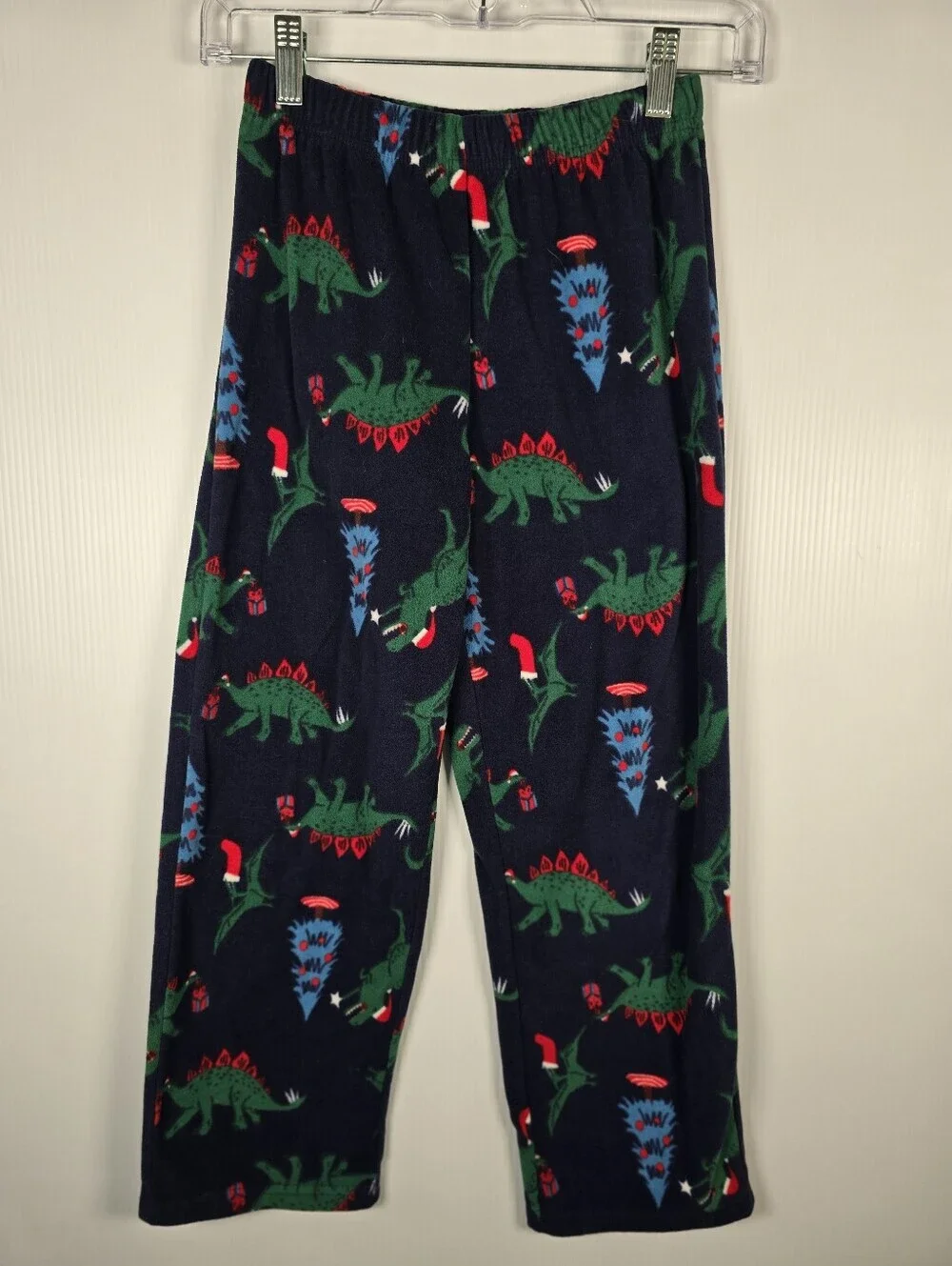 Carter's Gray Long Sleeve T-Rex Christmas 2 Piece Pajama Set Boys Size 10
